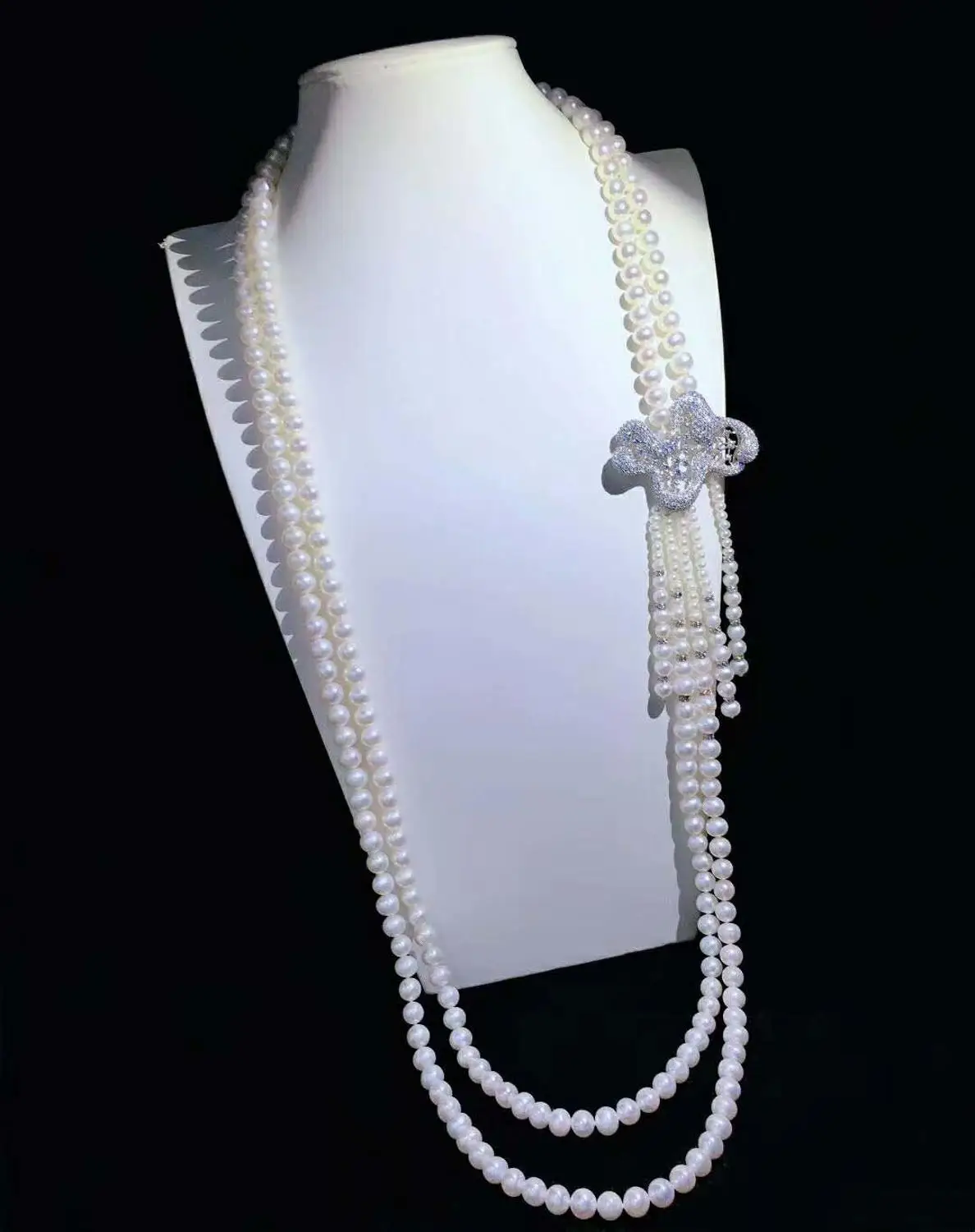 Ручной работы для детей ростом 95-100 см благородный 2 нитей 7-8 мм белый натуральный