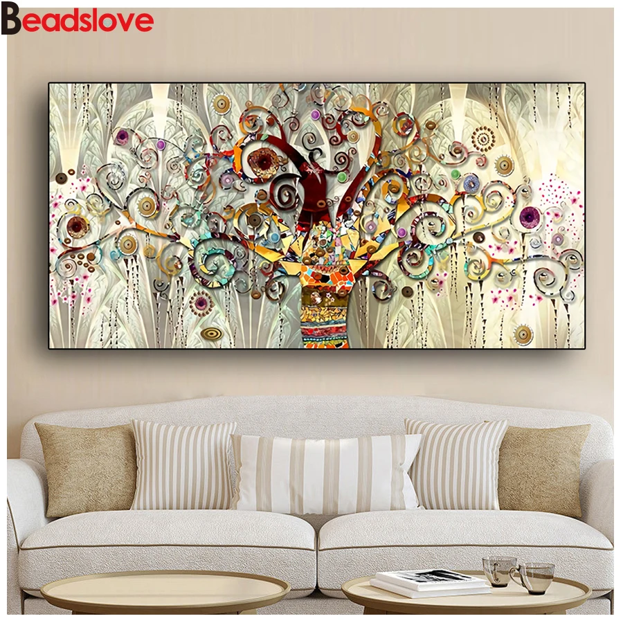 Алмазная живопись большого размера 5d с изображением дерева жизни от Gustav Klimt