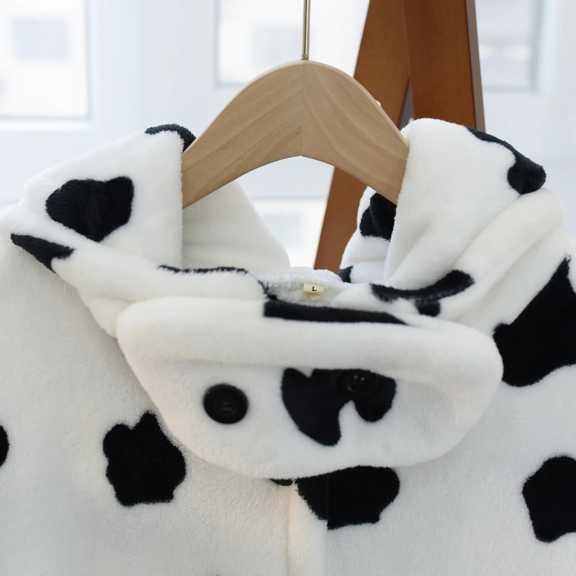 Robes for Women Cow Printed Pajamas Autumn Winter Cute Ladies Nightgown Mid-length Thick Loose Flannel Homewear Bathrobe