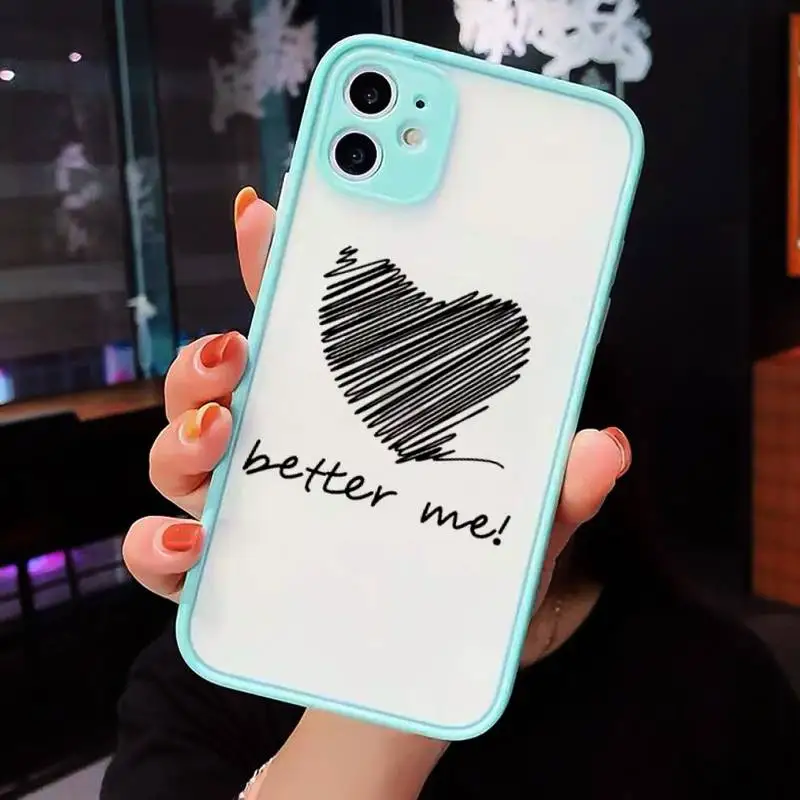 

Couples Cartoon Lovely Heart Painted Phone Cases matte transparent For blue iPhone 7 8 x xs xr 11 12 pro plus max mini Clear