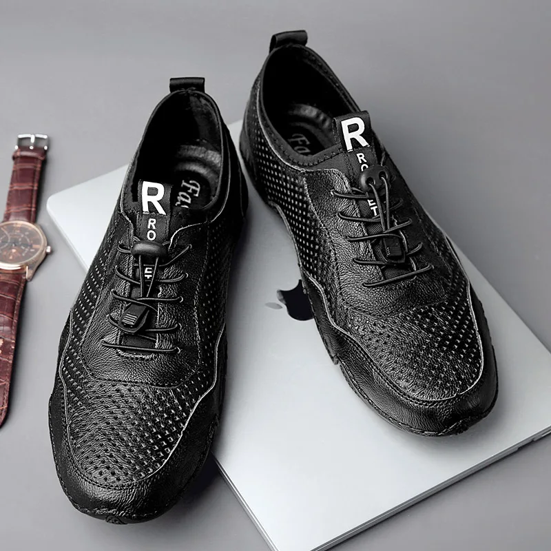 

Sport Casual Shoes Mens Casual Shoes Slip On Leather Men Fashion For Men's White Man Black Sneakers Light Breathable