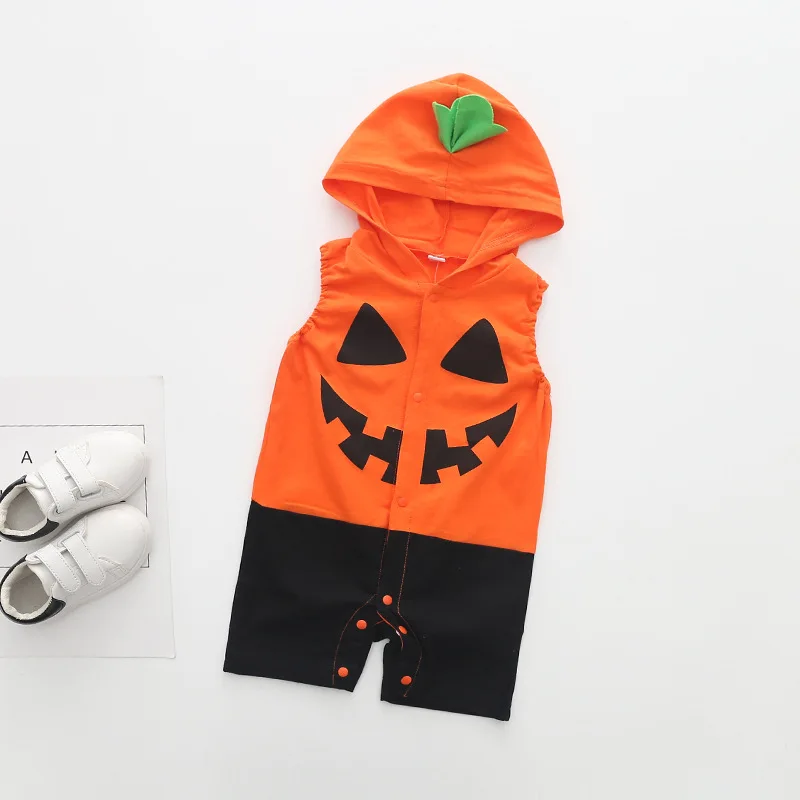 Детский хлопковый комбинезон с капюшоном без рукавов в форме тыквы пчелы |