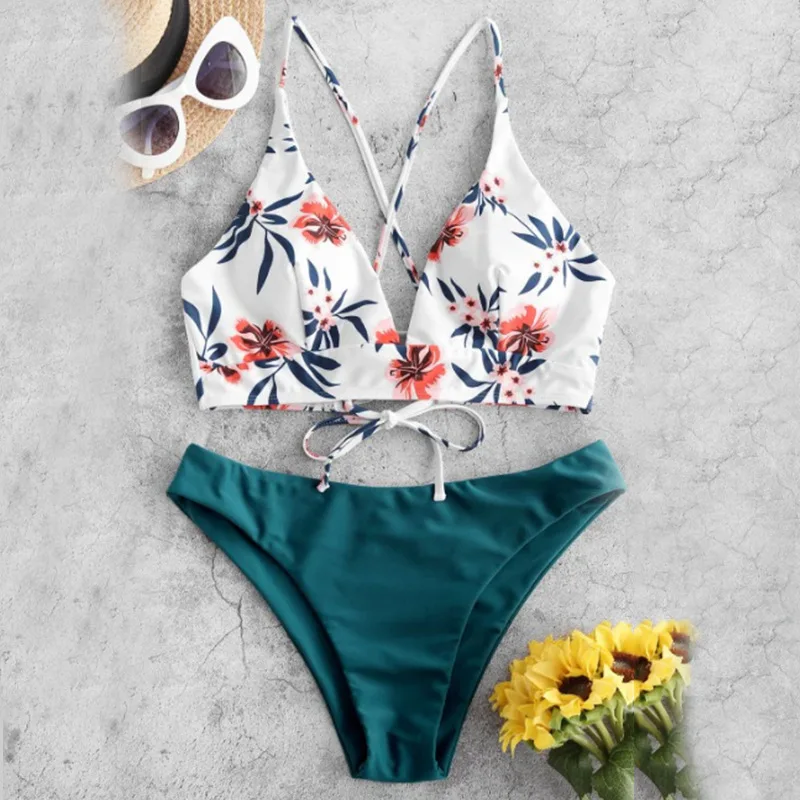 Бандажный купальник RXRXCOCO Женский бразильский бикини комплект купальный костюм с