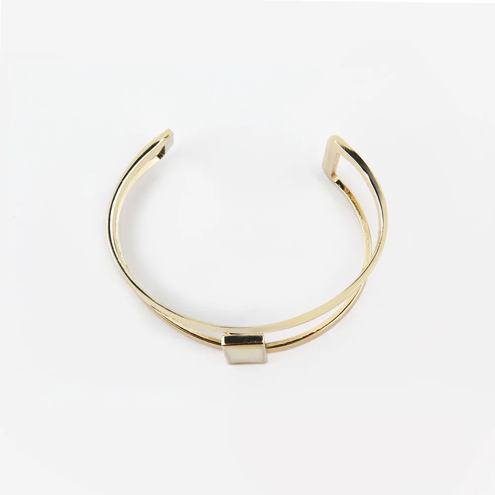 Новый стиль Швабра оболочка эффект прямоугольный каменный браслет блестящий