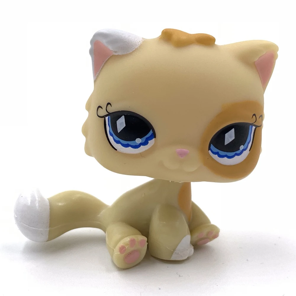 LPS кошка Littlest pet shop игрушки старый оригинальный Сиамский кот #521 желтый оранжевый
