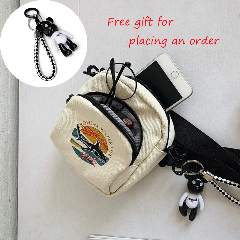 Модная сумка мини для сотового телефона Женская Холщовая Сумка Повседневная