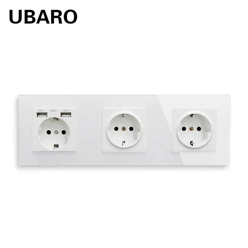 UBARO немецкий стандарт AC 100 250 В 16A Хрустальная стеклянная панель Pop настенная