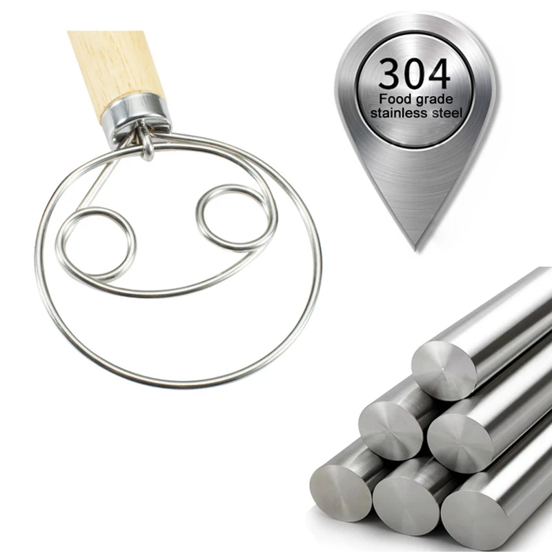 Лучшая деревянная ручка датский венчик для теста нержавеющая сталь Kichen кухонные