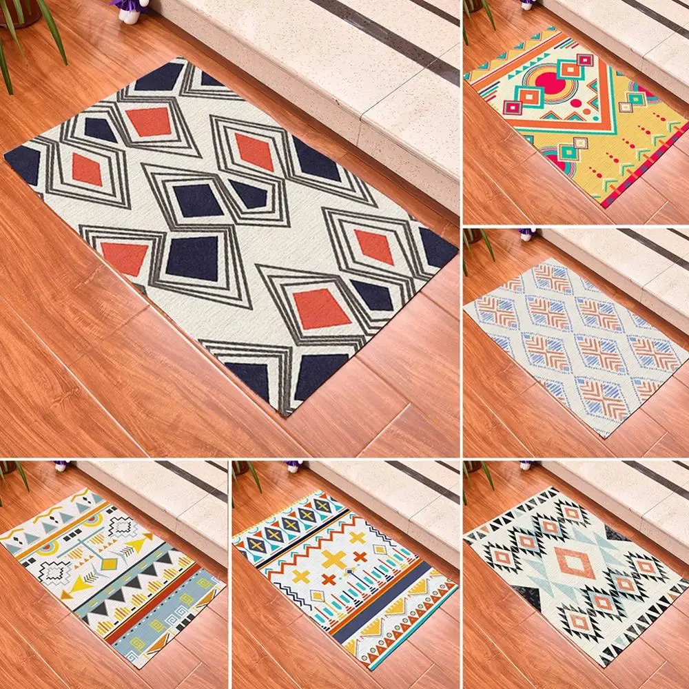 

Bohemia Art Style Rectangle Carpet Living Room Bedroom Kitchen Non-Slip Door Mat Rug Home Ground Blanket Decor
