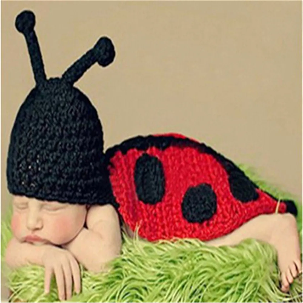 Для маленьких мальчиков и девочек трикотажные животных шапочка &quotБожья