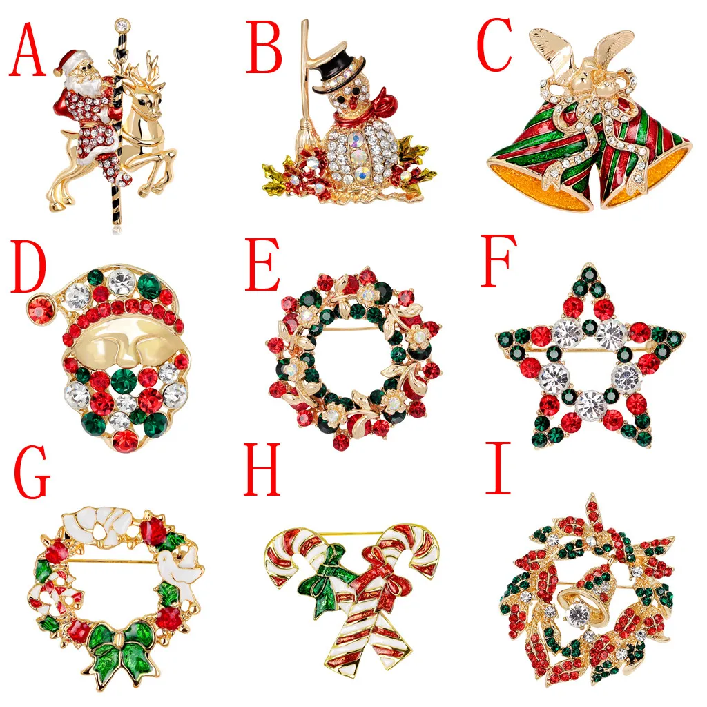 Женская Ретро Рождественская серия булавка елка колокольчики Пингвины снегоход