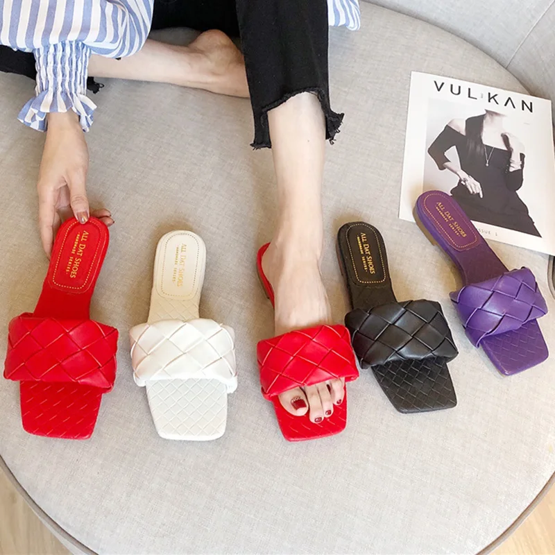 2021 Роскошные брендовые тапочки шлепанцы женские фиолетовые для прогулок на