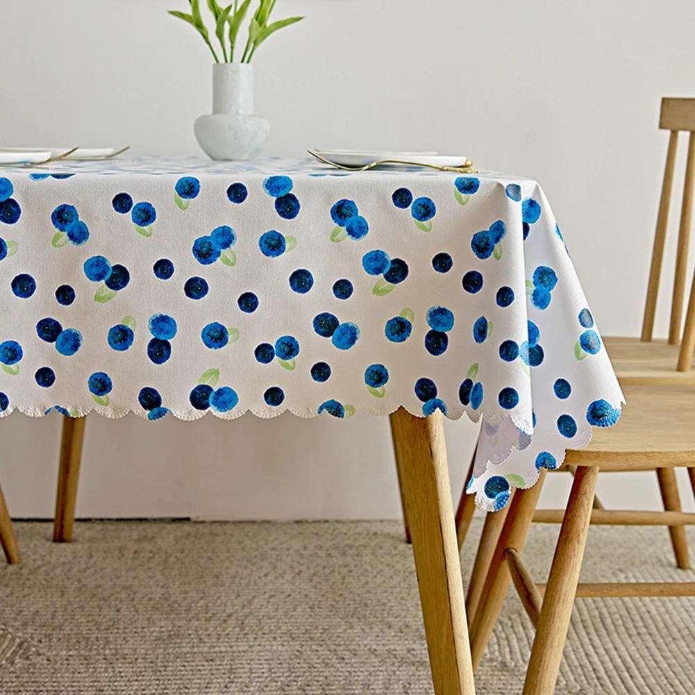 

3 Colors Rectangle Pastoral Tablecloth Idyllic Style Waterproof Oil-proof Table Cover for Indoor Outdoor Dining Room Kitchen