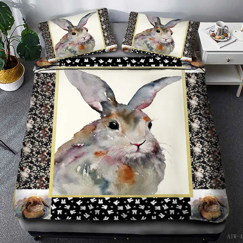 Комплект постельного белья с животными 3D пододеяльник постельное белье 3 шт. США