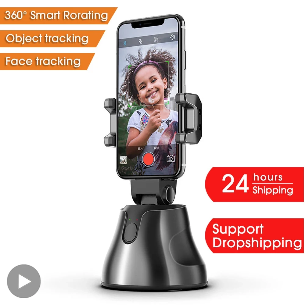 

360° Rotation Face Tracking Phone Stand Holder Selfie Stick For Cell Mobile Cellphone Smartphone Support AI Robot Selfy Self Pau