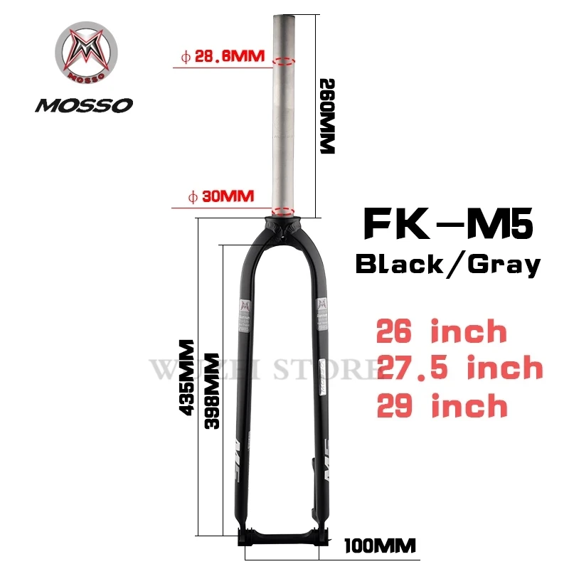 

2021 New Mosso Fork M3 M5 M5L MTB Bike Fork Suitable for 26" 27.5" 29" ALU 7005 1-1/8" Disc Brake Front Forks Cone Gloss Matte