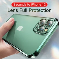 cafele lens full cover case for iphone 12 11 13 pro max luxury soft silicone cases for iphone 12 mini matte non slip back cover