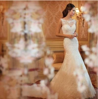 lace mermaid wedding dress racerback short trailing wedding dress 2019 bridal wedding gown vestido de novia