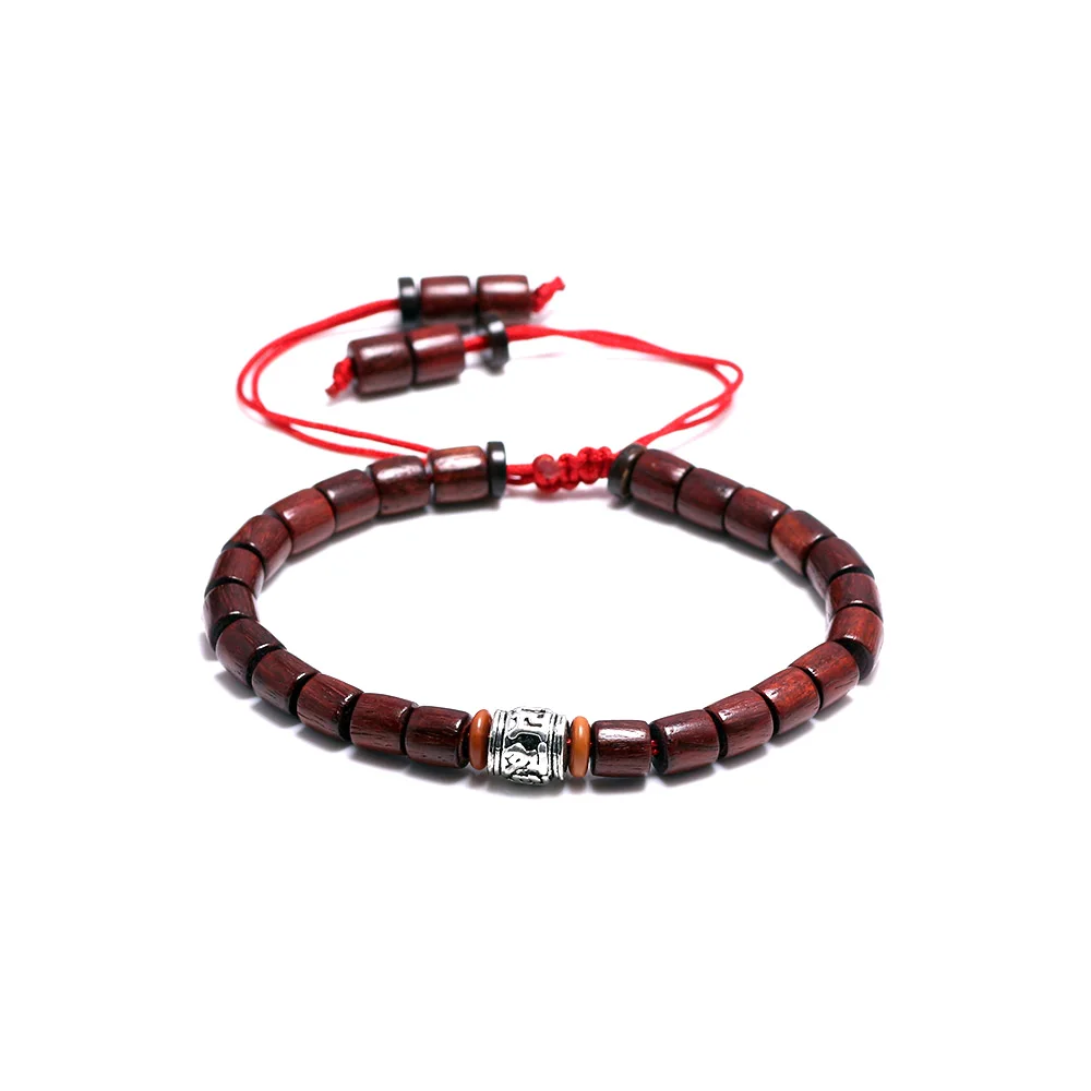 Натуральные деревянные бусины Sanders браслет для мужчин и женщин регулируемая