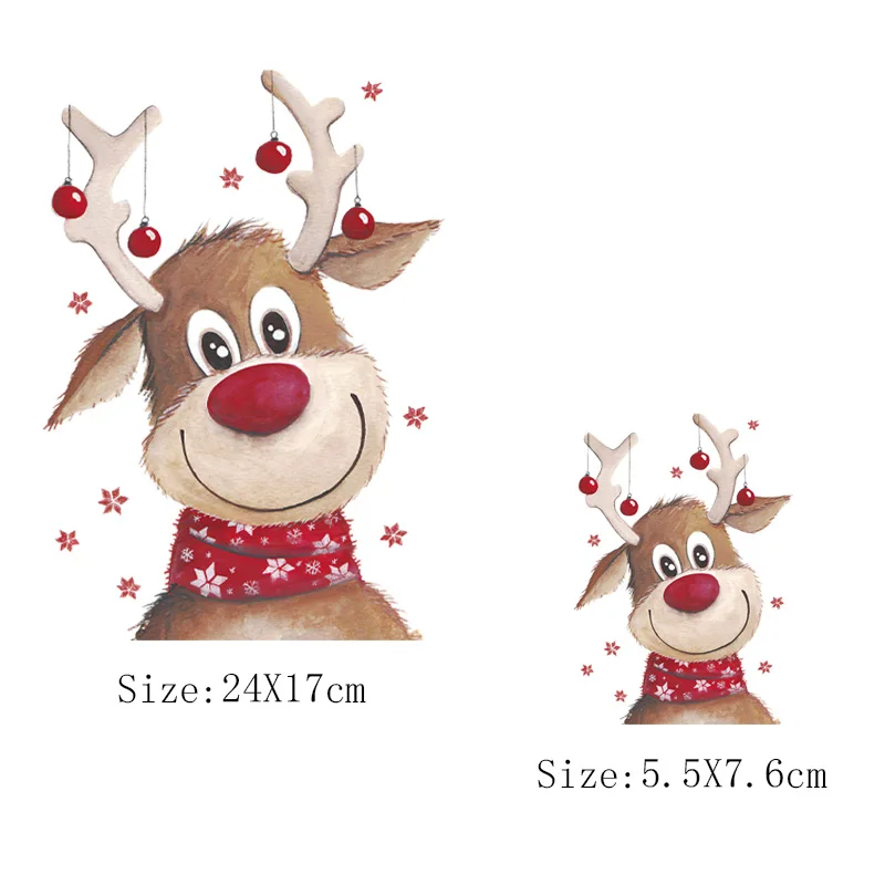 Нашивки с Санта-Клаусом и оленем на одежду нашивки для теплопередачи детские