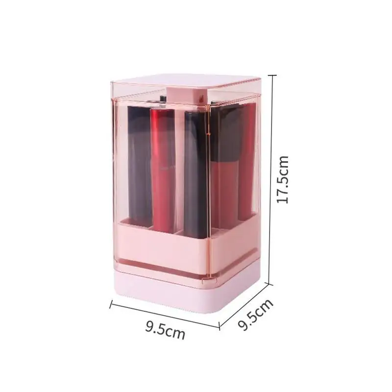 

12/6 Grids Makeup Organizer Storage Box Cosmetic Lipstick Dustproof Boxs To Holder Box For Lipsticks Open Press X5J6