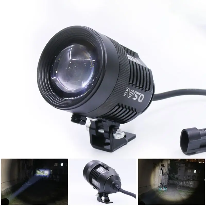 

1PCS Motorcycle Spotlight Retractable Adjustable Tube External Spotlight Integrated LED Light 12V 30W LED Work Light