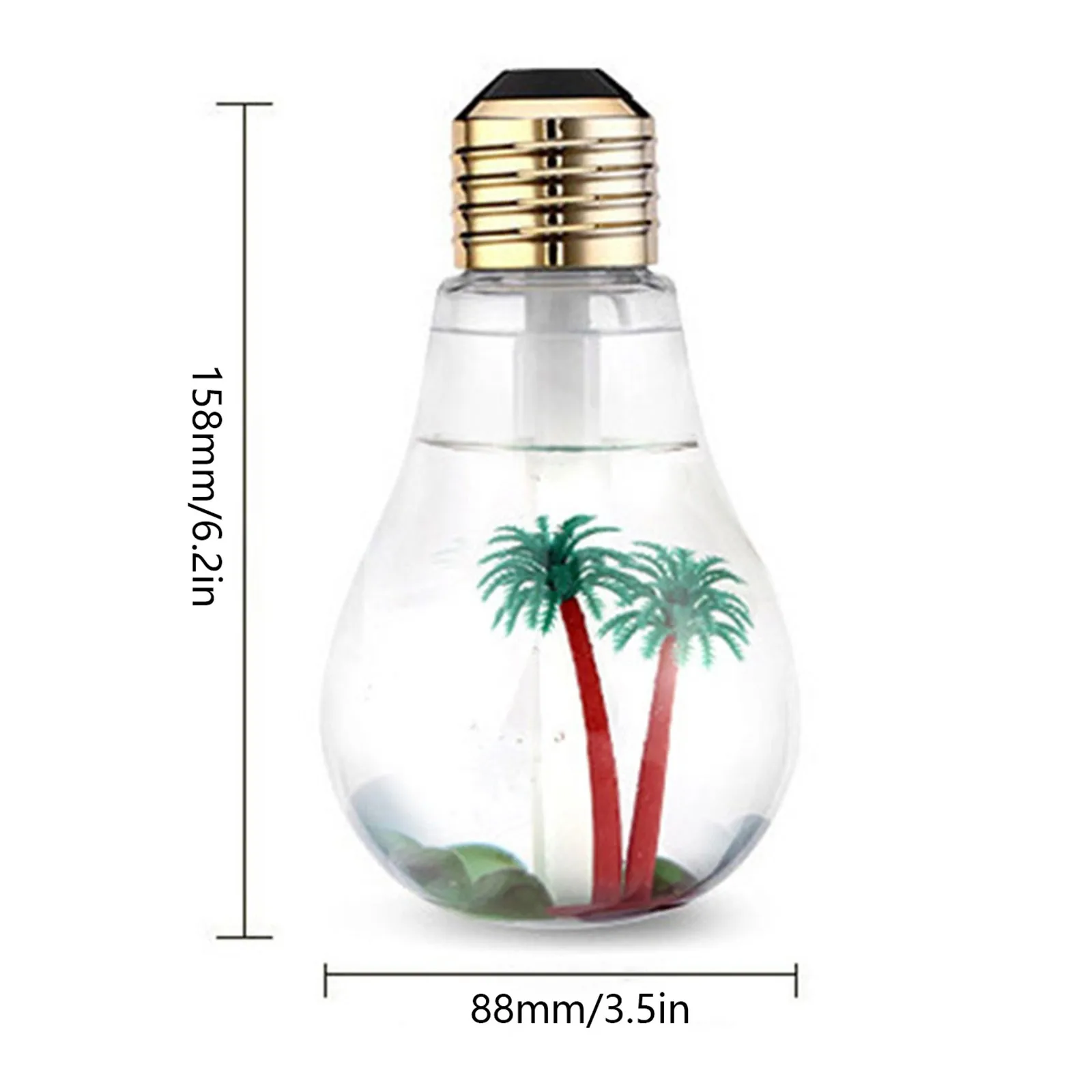 

USB Air Humidifier Bulb with 7 Colors Lamp Shape Decorative Lights Diffuser Purifier Atomizer LED Night Light for Office Decorat