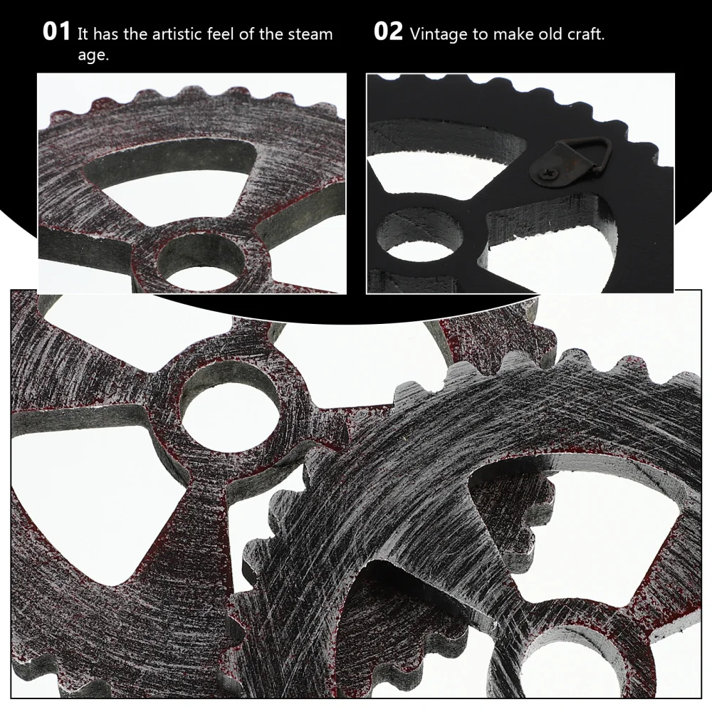 2 шт. промышленных Стиль настенные деревянные украшения дома круглая Шестерня