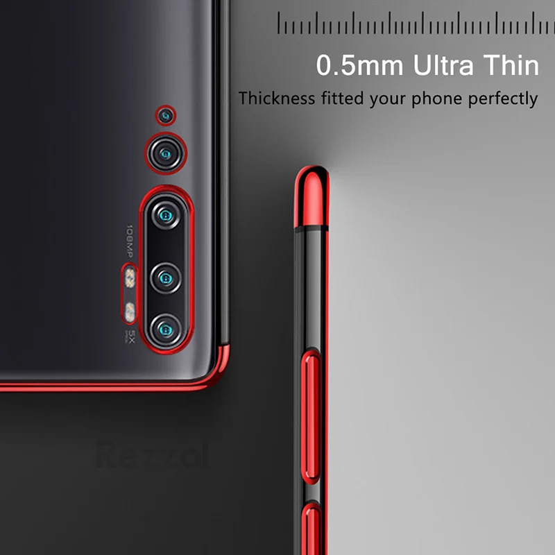 Soft Transparent Case For Xiaomi Mi Note 10 CC9 Pro Phone Cover Laser Plating Clear Silicone Shockproof |