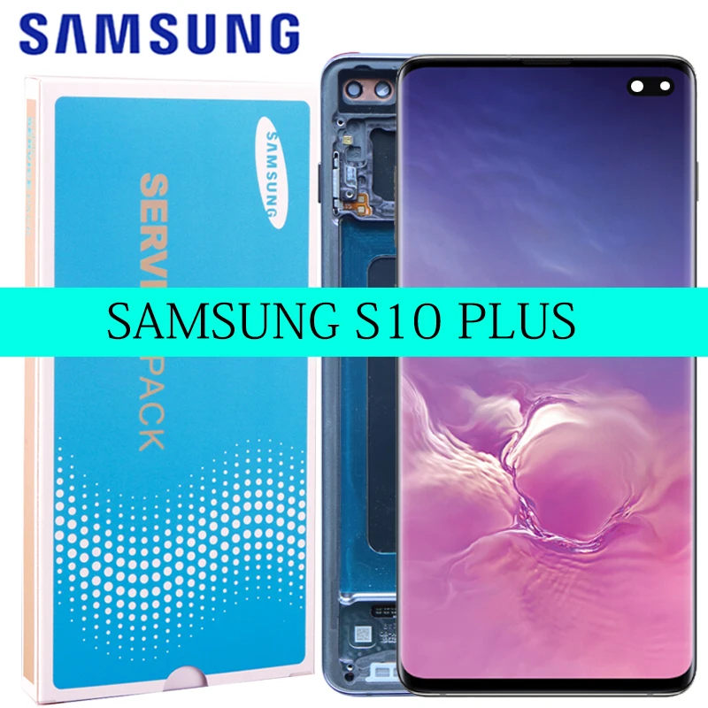 6,4 ''ЖК-дисплей для SAMSUNG Galaxy S10 PLUS SM-G9750 G975F дисплей сенсорный экран дигитайзер Замена с сервисным пакетом