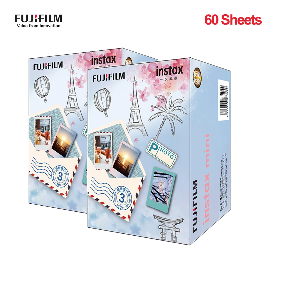60 Sheets 30/60/90 листов Fujifilm Instax Mini Фильм Камера пленка глянцевая фотобумага для Фотобумага для ЖК-дисплея с подсветкой Fujifilm Instax Mini 9/8/фотоаппаратов моментальной печати 7s 25 50s 70/90 SP-1/SP-2 - Цвет: 60 Sheets