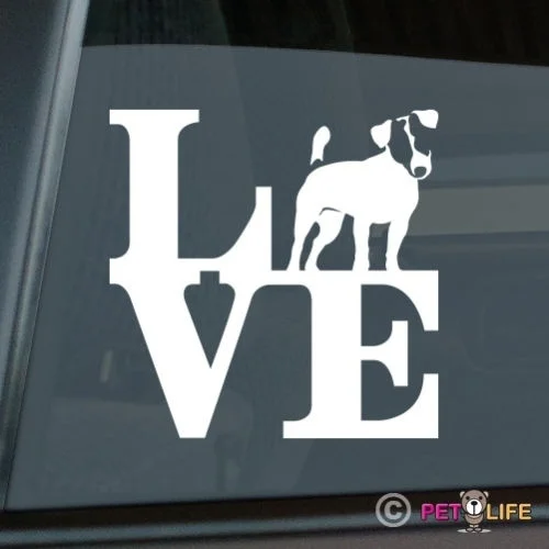 Наклейка терьера Love Jack russall Виниловая наклейка на компьютер|Наклейки для
