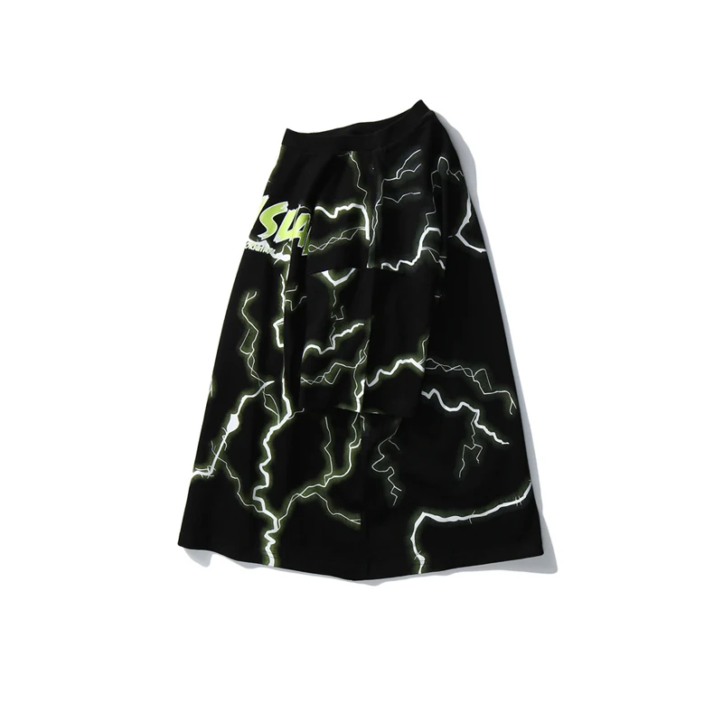 Футболка мужская с принтом грома чистый хлопок круглый вырез короткий рукав