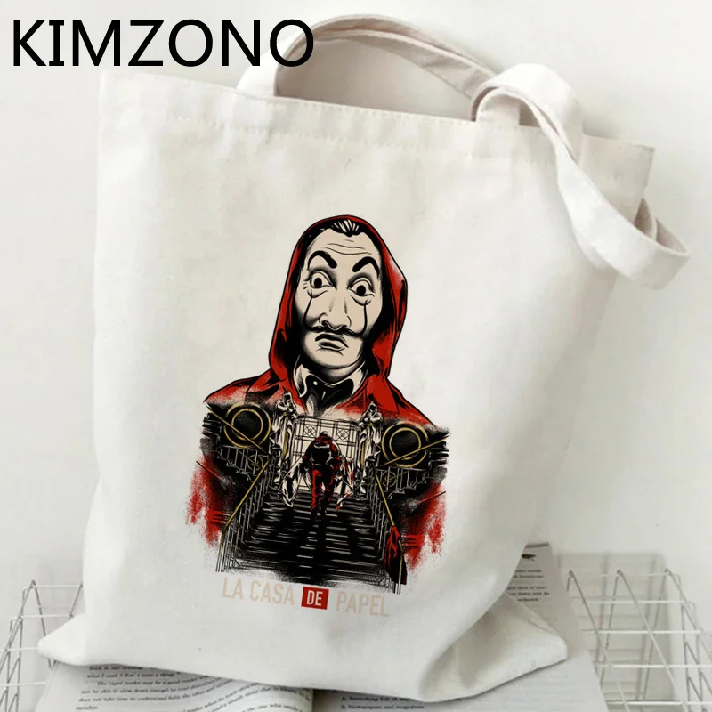 

La Casa De Papel shopping bag canvas recycle bag cotton bolsa shopper bag tote bolsa compra bolsas ecologicas reusable cabas