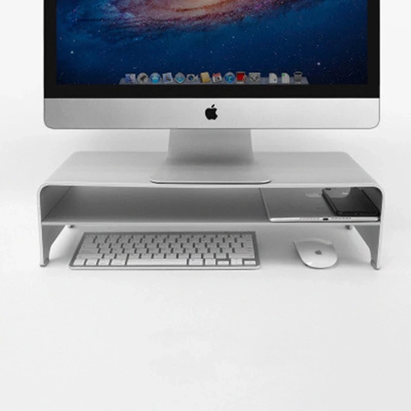 

Aluminum Monitor Stand Metal Desk Stand Universal Computer Riser Base up to 27 inches Screens for Mac monitor MacBook Laptop