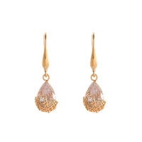 vintage flower hollow water drop earrings crystal pendant dangle earrings womens hanging drop earring jewelry
