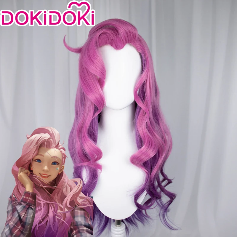 DokiDoki игровая Лига Легенд Косплей KDA Серафин LOL League of Legends K/DA костюм парик на