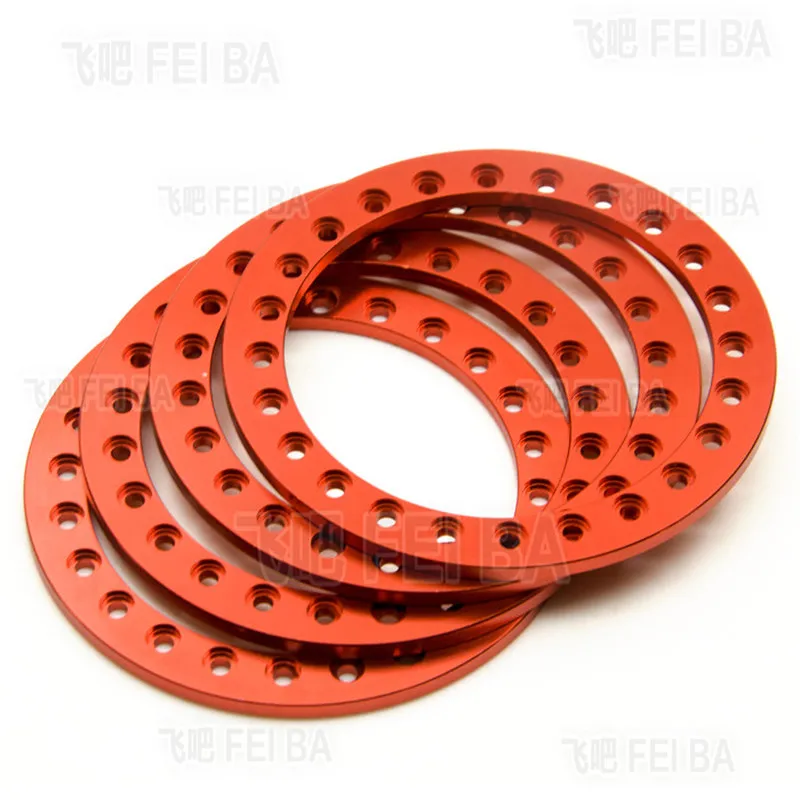Anillo de presi&oacute;n de llanta de rueda, cubierta de cubo de rueda de aleaci&oacute;n de aluminio para coches RC 1,9, piezas modificadas, 2,2, 4 Uds.-2