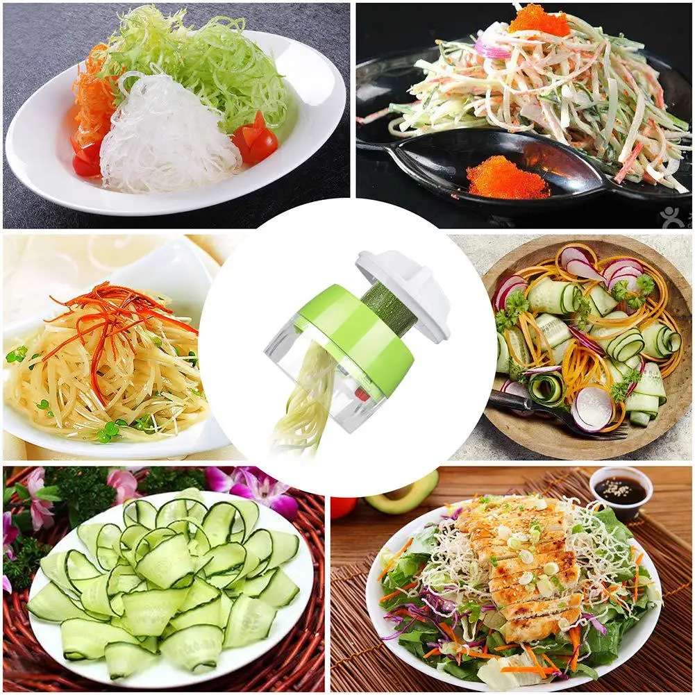 

Handheld Screw Machine Vegetable and Fruit Slicer 4 in 1 Adjustable Screw Grater Salad Tool Noodle Pasta Machine Slicer