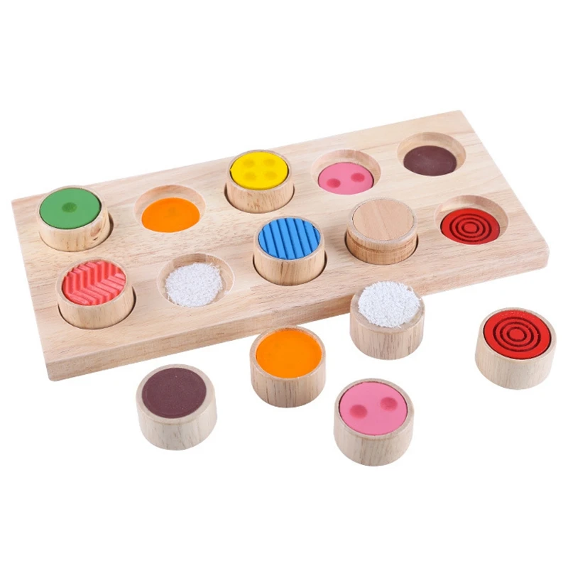 

Baby Wooden Tactile Press Sensorial Kids Basic Skills Development Preschool Educational Toys for Toddlers