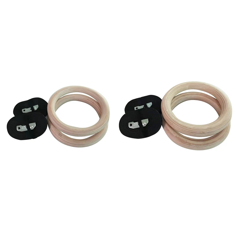 

Wood Gymnastic Rings Gym Rings With Adjustable Long Buckles Straps Workout For Home Gym & Fitness