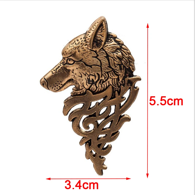 Ретро брошь в виде волка винтажный панк воротник булавки значок Броши кнопка для
