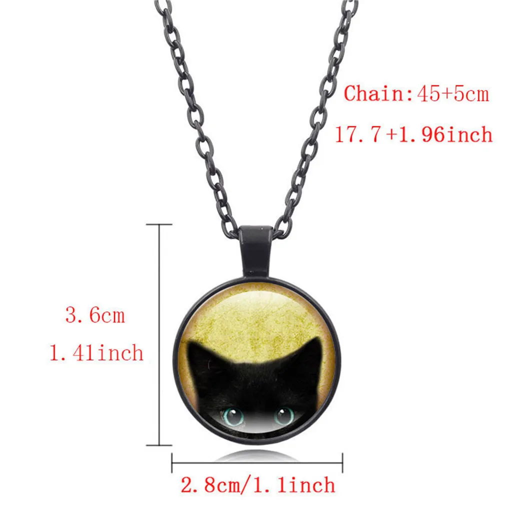 Ожерелье OTOKY в стиле ретро круглая черная крутая кошка Женская бижутерия