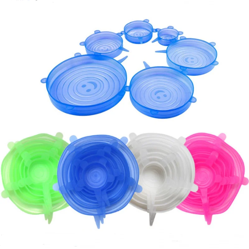 6 вещей/1 комплект набор экологически чистая силиконовая крышка для еды