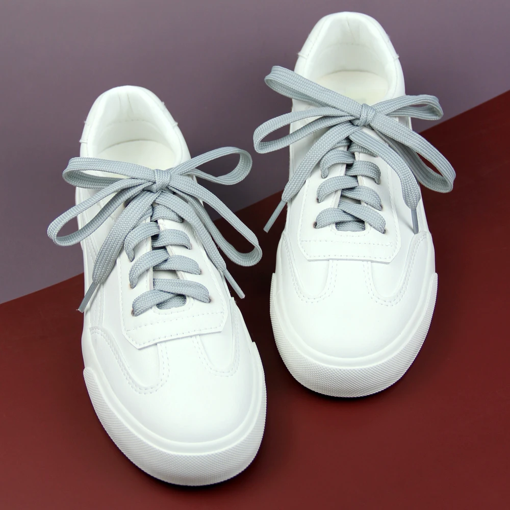 

Unique Pink and Blue Matching Style Ladies Fashion Shoelaces White Shoes Flat Shoes High-top Shoes Super Long 110cm Man