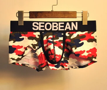 SEOBEAN мужские хлопковые боксеры камуфляжные сексуальные нижнее белье размера