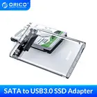 Корпус для жесткого диска ORICO, 2,5 дюйма, прозрачный, SATA к USB 3,0, SSD-адаптер для ноутбука Samsung Seagate, жесткий диск, корпус HDD