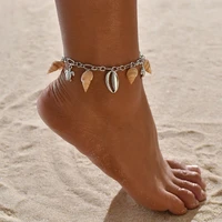 yada silver color starfish turtle anklets for women foot handmade natural conch ankle barefoot sandals bracelet ankle at200071