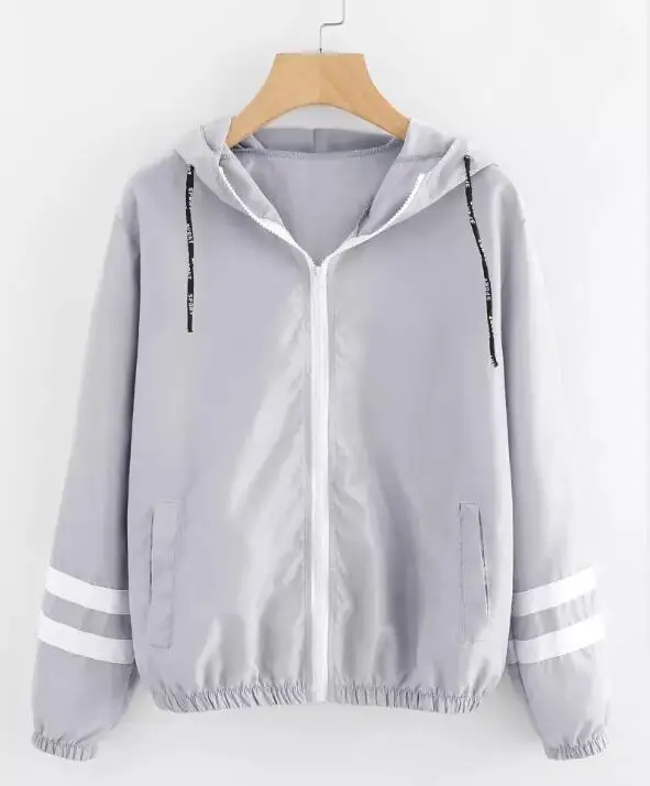 

Fashion Hooded Windbreaker Jacket Patchwork Jackets Women Color Block Zipper Jacket 2020 Fall Casual Coats Outerwear
