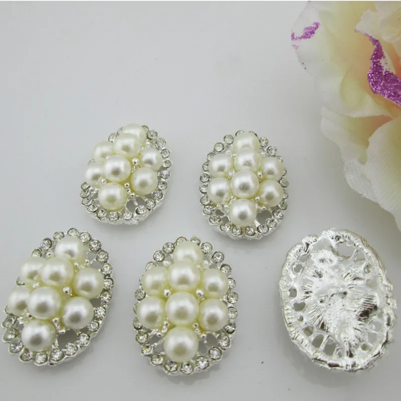 5 шт. цветок Стразы пуговицы с перламутровыми пуговицами сплава со стразами